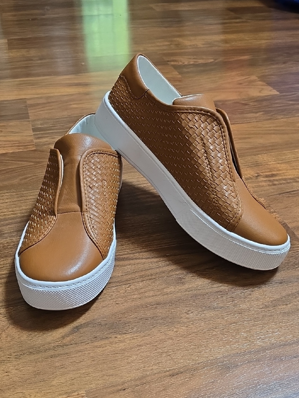 Marc Fisher Tan Woven Slip-On Sneakers